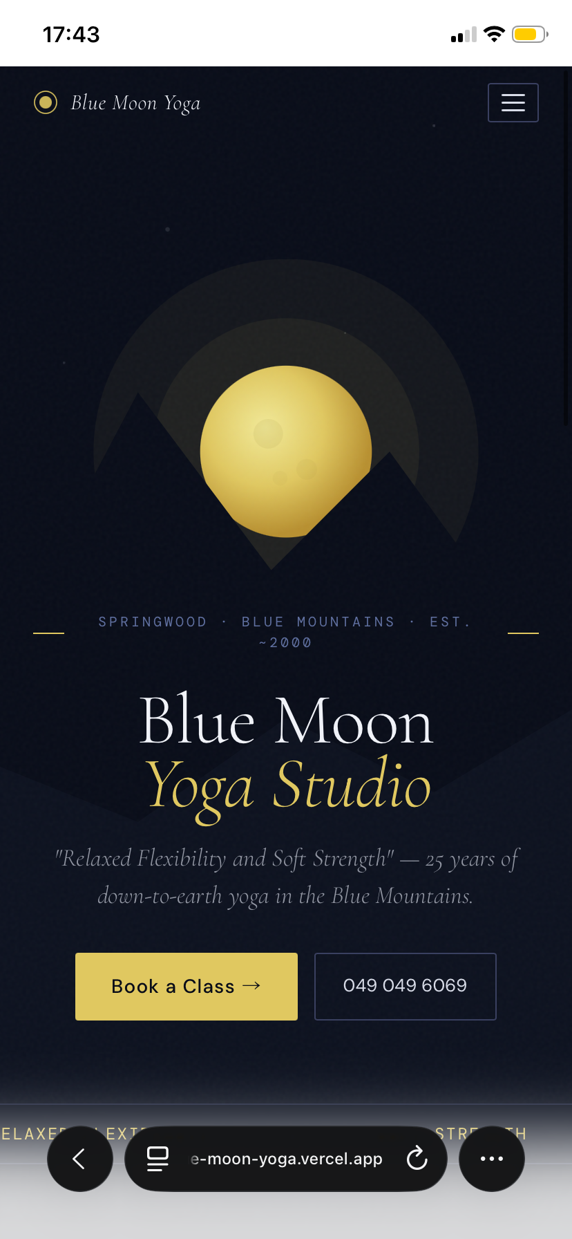 Blue Moon Yoga new website